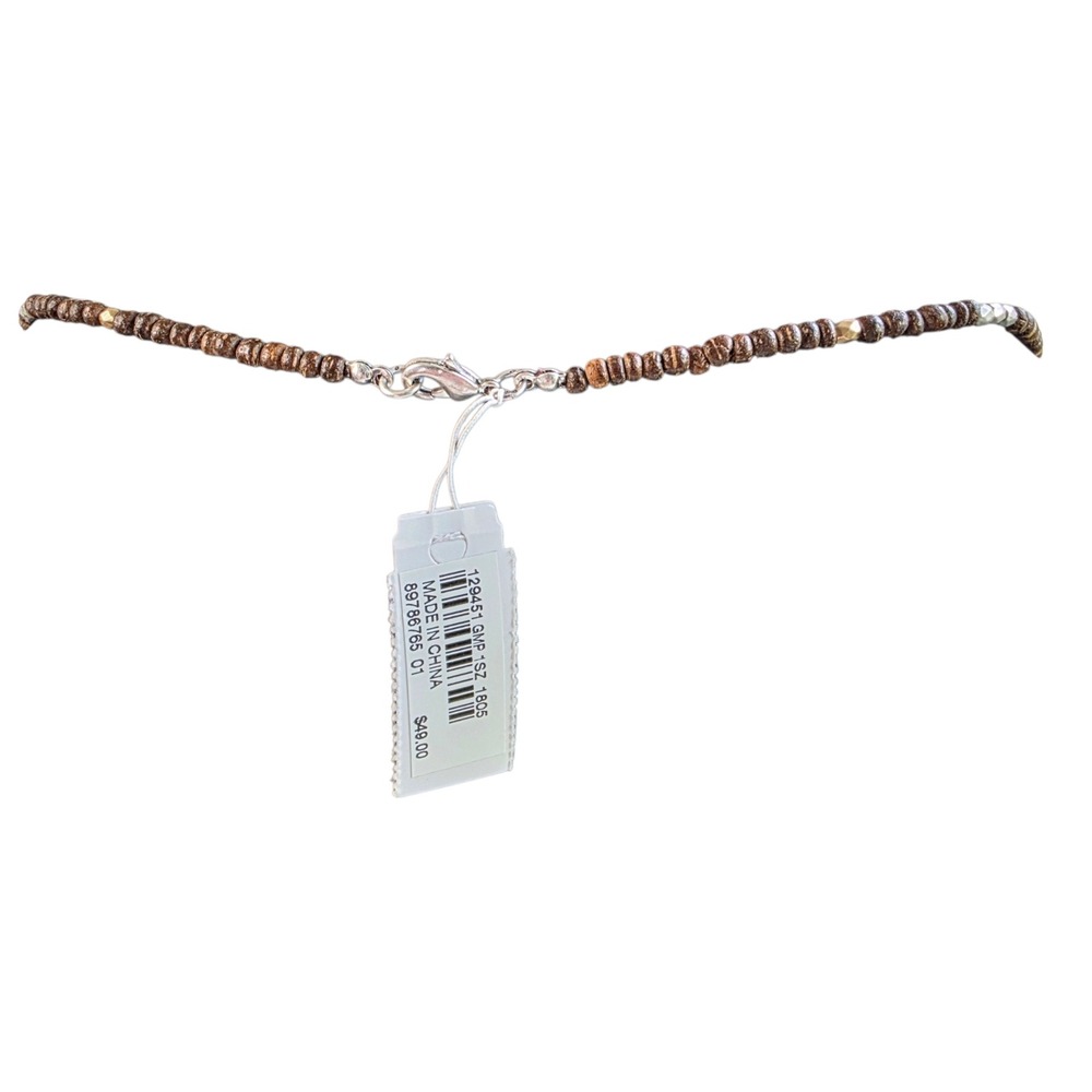 J Jill Mother of Pearl Necklace and Earring Set White Wood Bead Boho Coastal New - Picture 8 of 9
